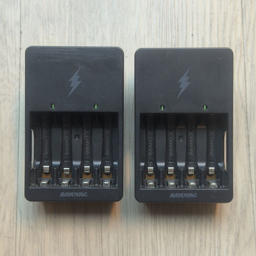 2 Rayovac Rechargeable Battery Charger for AA & AAA Model PS133 - Lot Bundle